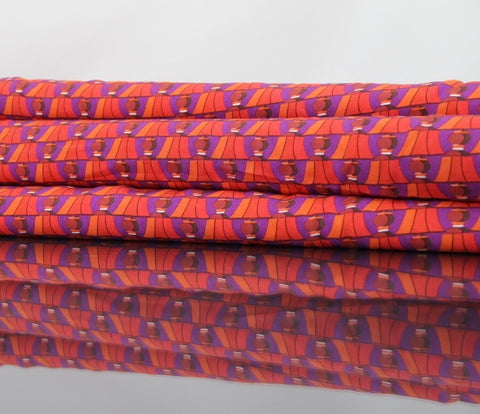 Viskose Druck orange lila rot Retro
