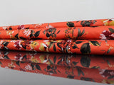 Baumwolle Stretch Satin Orange mit Blumenmuster