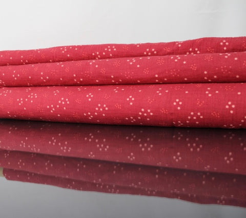 Baumwoll Musselin Punkte rot apricot