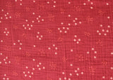 Baumwoll Musselin Punkte rot apricot