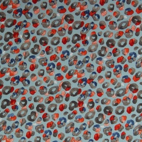 Baumwolle Stretch Satin Blau mit Tupfen